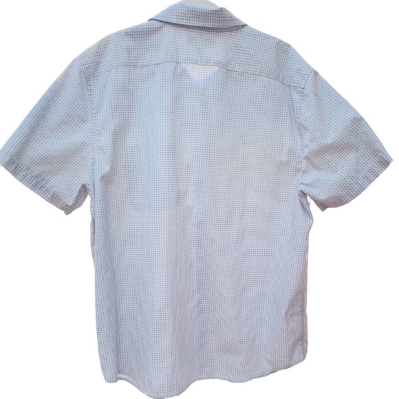 Banana Republic Shirt Men’s XL Slim Fit Casual Micro Dot Print Gray Cotton Blend - Picture 2 of 6